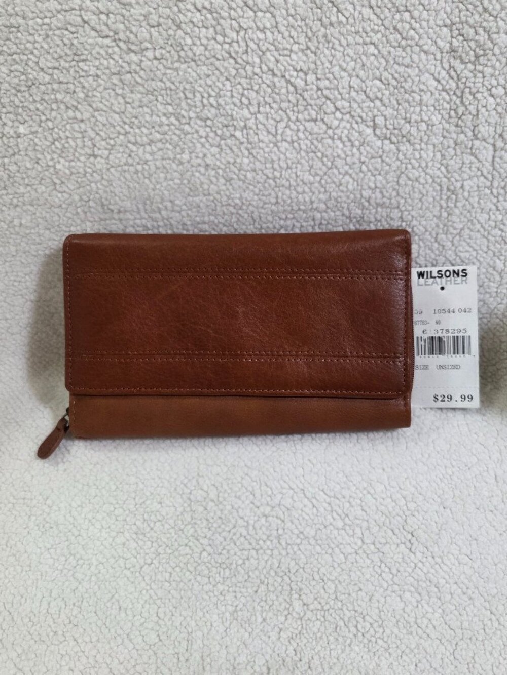 Wilson Leather Brown Tan Trifold Wallet, NWT